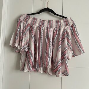 3/$45 Off the shoulder flutter sleeve top